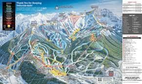 Telluride ski resort trail map showing mountain terrain and lift system