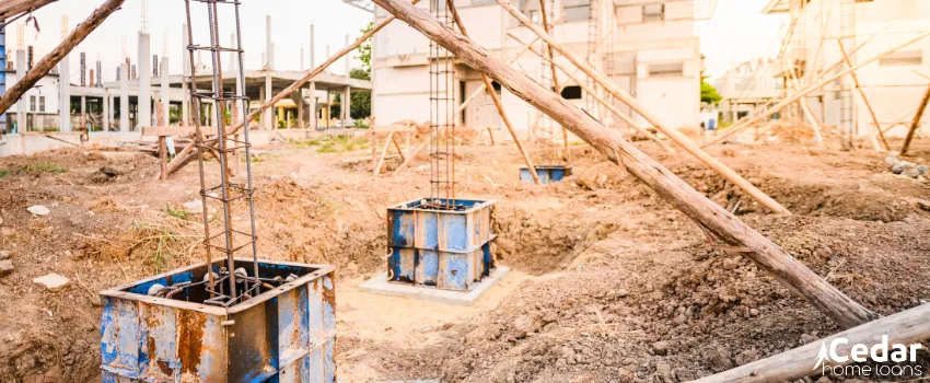 CHL - Concrete foundations of a building on a construction site