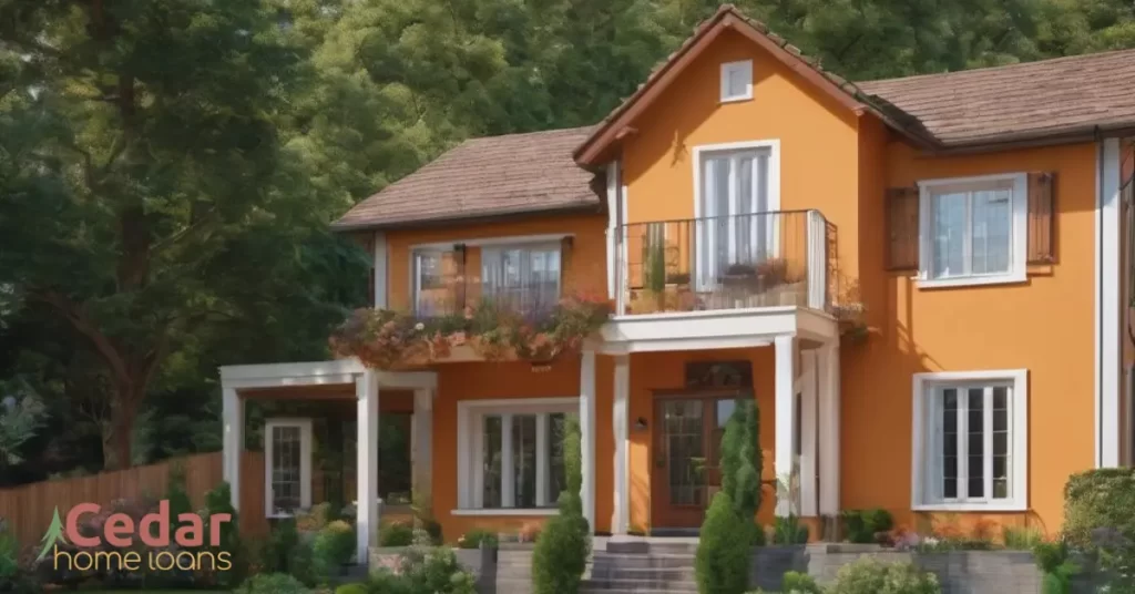 An orange house for sale